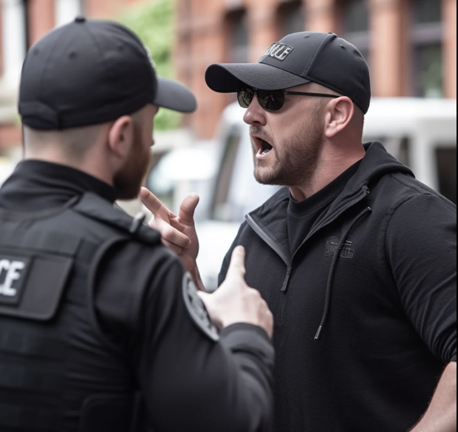 Two people in a calm conflict-management conversation